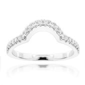 Lovely 14K Gold & 0.6 Carat Diamond Curved Wedding Band for Ladies