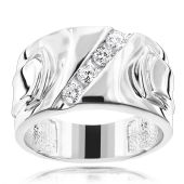 Lucello 18K Gold & 0.5 Carat G/VS Diamond Designer Ring for Men