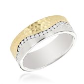 Luxurman 14K Gold & 0.6 Carat Diamond Two Tone Eternity Band for Men