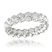 Luxurman 18K Gold & 4 Carat Oval Diamond Eternity Ring