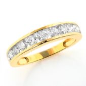 Luxury Thin 14K Gold & 1.18 Carat Diamond Wedding Band for Ladies