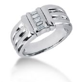 Platinum & 0.25 Carat Diamond Baguette Cut Wedding Ring for Men