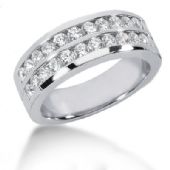 Platinum & 1.32 Carat Round Diamond Wedding Band for Men