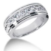 Platinum & 2.10 Carat Diamond Wedding Ring for Men