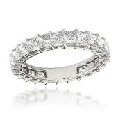 Platinum & 3 Carat Cushion Cut Diamond Eternity Band