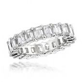 Platinum & 6.64 Carat VS Emerald Diamond Eternity Ring