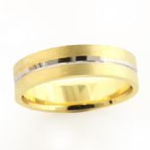 Stripe 14K Gold Excellent Wedding Band for Men 6mm