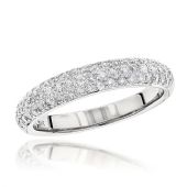 Thin 14K Gold & 0.75 Carat Round Diamond Pave Cut Eternity Band