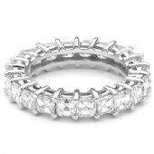 Thin 18K & 4.32 Carat Asscher Cut Diamond Eternity Band