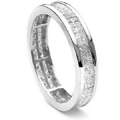 Thin 18K Gold & 1.38 Carat Princess Diamond Eternity Ring