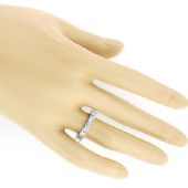 Thin 18K Gold & 3.18 Carat Princess Cut Diamond Eternity Ring 