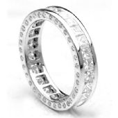 Thin Designer 18K Gold & 3.10 Carat Diamond Channel Eternity Band