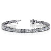 Platinum Diamond Princess Cut 4 Prong Set Tennis Bracelet (9.35ctw.)