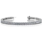 Platinum Diamond Princess Cut 4 Prong Tennis Bracelet (8.96ctw.)